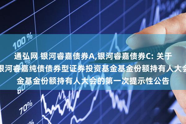 通弘网 银河睿嘉债券A,银河睿嘉债券C: 关于以通讯开会方式召开银河睿嘉纯债债券型证券投资基金基金份额持有人大会的第一次提示性公告