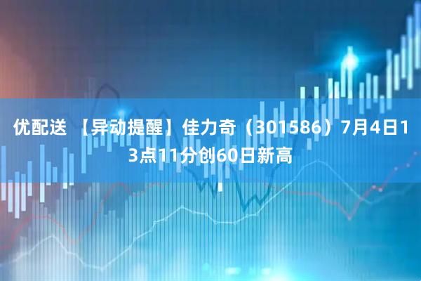 优配送 【异动提醒】佳力奇（301586）7月4日13点11分创60日新高